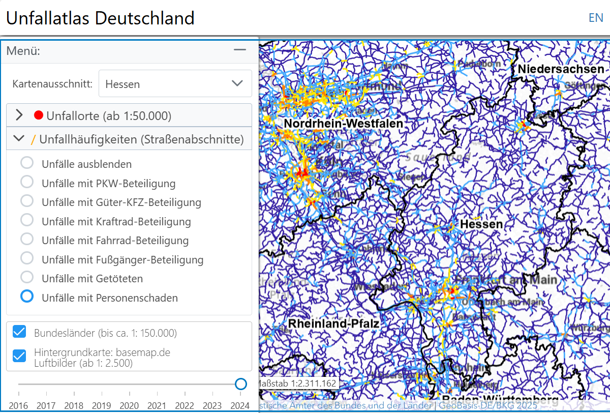 Unfallatlas - Unfallorte erkennen